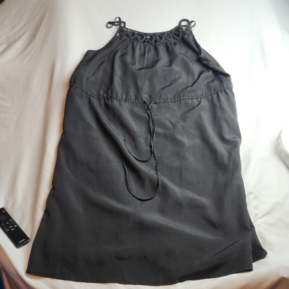 No Boundaries Cami Tank Top Lattice Black Women's Size Large